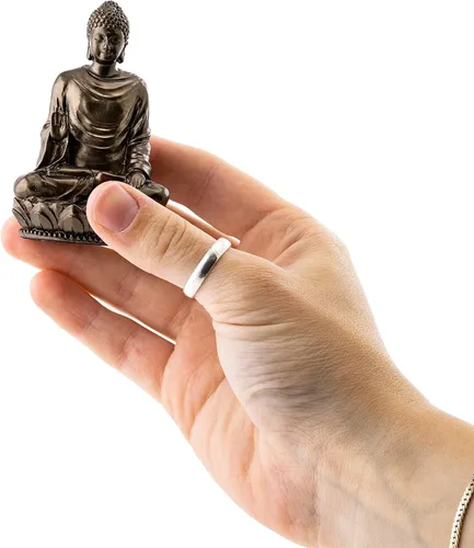 Vista 6 de Figura decorativa de Buda Shakyamuni de 3" pequeña Top Collection. Resina con acabado en bronce.