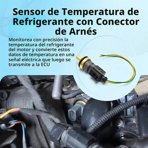 Vista 2 de Sensor de temperatura del refrigerante con arnés de conector compatible con Audi A3 A4 A5 A6 A7 A8 S4 S5 S6 S8 Q5 Q7, Passat Jetta Golf CC Tiguan