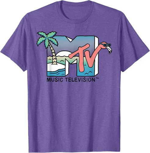 Vista 8 de MTV Camiseta con logotipo de flamenco de Beach Island Blanco