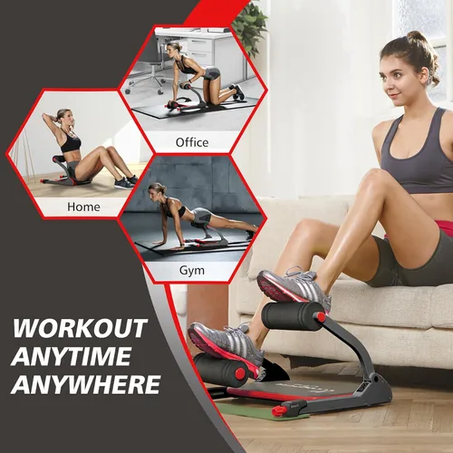 Vista 7 de Wonder Core Smart, Ab Machine, Ab Workout Equipment, Sit Up Machine & Exercise Equipment, Ab Crunch Machine for Stomach Workout, Ab Core Trainer Rojo