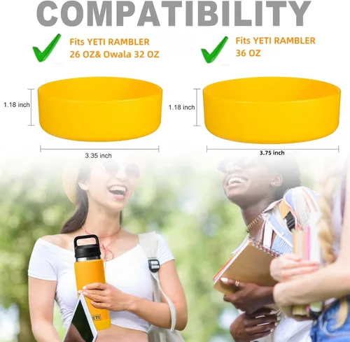 Vista 2 de Funda de silicona VGHNQ para botellas de agua YETI, Owala, protector inferior para YETI 26 36 OZ, cubierta de bota para Owala 32OZ, accesorios