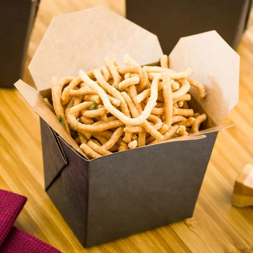 Vista 3 de Restaurantware Cajas chinas para llevar, paquete de 200 unidades, 8 onzas, resistentes a la grasa, recipientes de comida para llevar, desechables