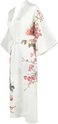 Vista 3 de batas de kimono de satén para mujer, albornoces, pijamas, ropa de descanso