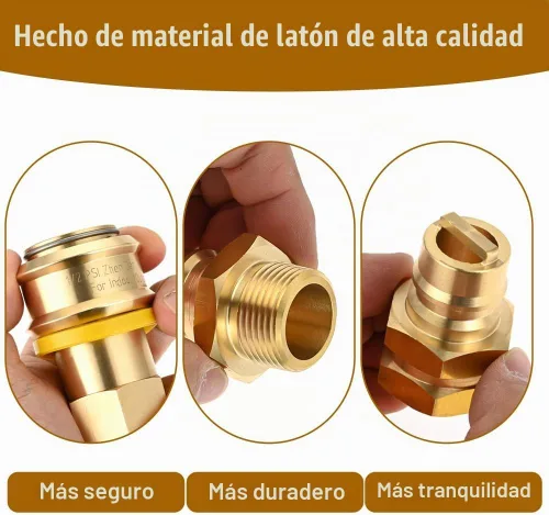 Vista 6 de Accesorios de conexión rápida de propano de 3/4 pulgadas, manguera de propano natural de latón macho hembra de 3/4 pulgadas, accesorios