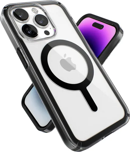 Vista 19 de Speck Funda transparente para iPhone 14 y iPhone 13 - Protección contra caídas, resistente a arañazos y anti-amarillamiento, funda de doble capa