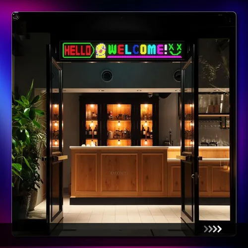 Vista 4 de Letrero LED Programable Grande, Resolución P5 Letrero LED para Tienda Interior, Aplicación Bluetooth, para Exhibición de Ventana de Tienda Comercial