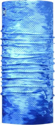 Vista 7 de BUFF CoolNet UV Polaina para el cuello, Protección solar UPF 50, Transpirable, Versátil, Mascarilla de secado rápido, Negro y Azul, Talla para Lazs