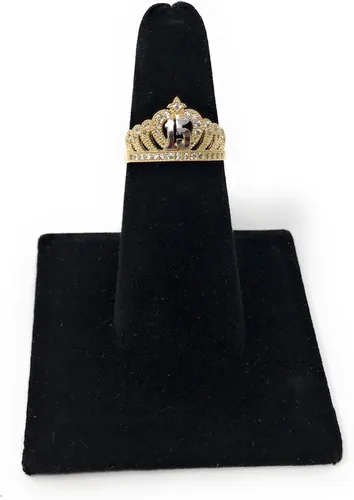 Vista 4 de Ioka - Anillo de quinceañera de princesa de 15 años con circonita cúbica de oro macizo de 14 quilates