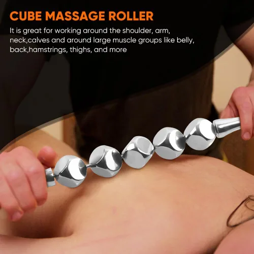 Vista 3 de ONUEMP 2 rodillos de masaje de acero inoxidable para esculpir el cuerpo de hielo, kit de maderoterapia Colombiana Professional, rodillo masajeador