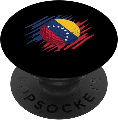 Vista 6 de Golf Ball With The Flag Of Venezuela PopSockets MagSafe PopGrip for iPhone