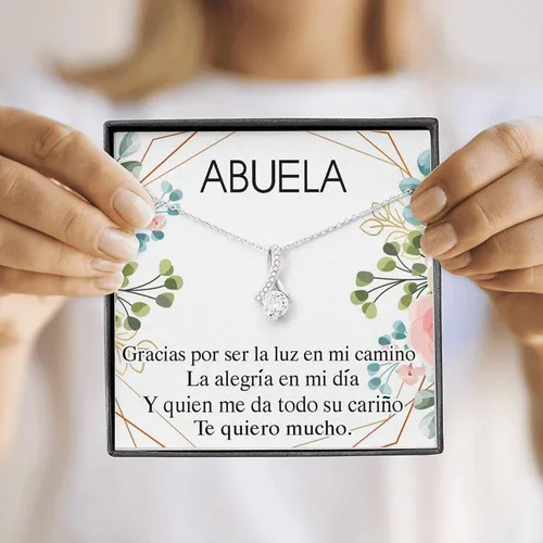 Vista 5 de Collar con tarjeta de mensaje joyería hecha a mano regalos de Navidad - Collar Regalo Para Abuela Joyería Para Abuela Regalo Para Día de la Madre