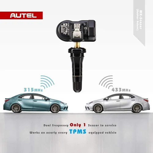 Vista 2 de Autel MX-Sensor - Sensor TPMS programable (315 MHz + 433 MHz) - vástago de goma, a presión, 99% cobertura del vehículo, 100% clonable, programado
