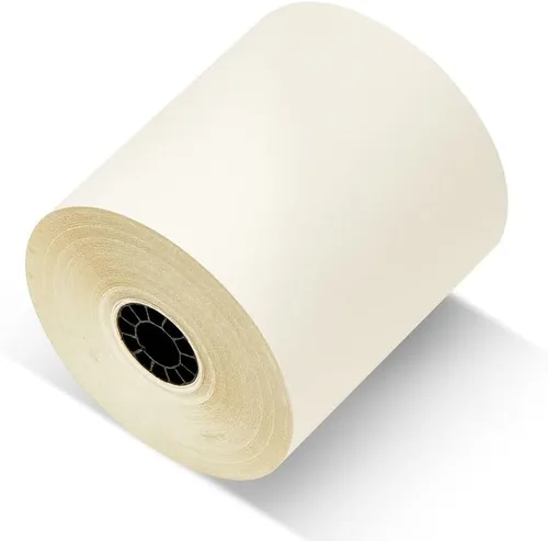 Vista 4 de ShopSmartOnline - Rollos autocopiativos de dos capas de 3 pulgadas x 95 pies, blanco/amarillo (50 rollos - 1 caja) rollos de papel para impresora