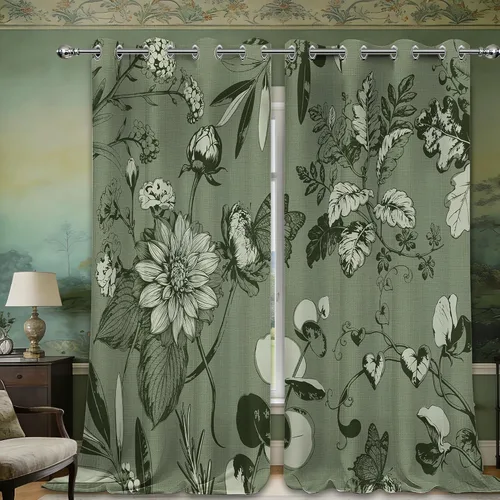 Vista 30 de Cortinas opacas negras y doradas, cortinas modernas de mediados de siglo para dormitorio, sala de estar, 63 pulgadas de largo, juego de 2 paneles