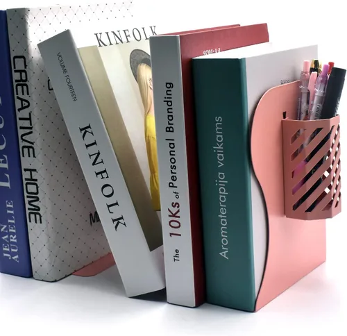 Vista 5 de Sujetalibros ajustables para estantes, organizador de archivos de revistas de escritorio para oficina, libros, papeles, se extiende hasta 19