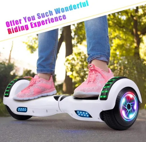 Vista 4 de FLYING-ANT Patinete autoequilibrante de 16.51 cm con altavoz y luces LED rojas