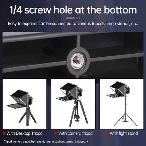 Vista 2 de LENSGO Teleprompter portátil para iPad Tablet Smartphone Cámara DSLR de 7.9 pulgadas, APP compatible con sistema iOS y Android para enseñanza
