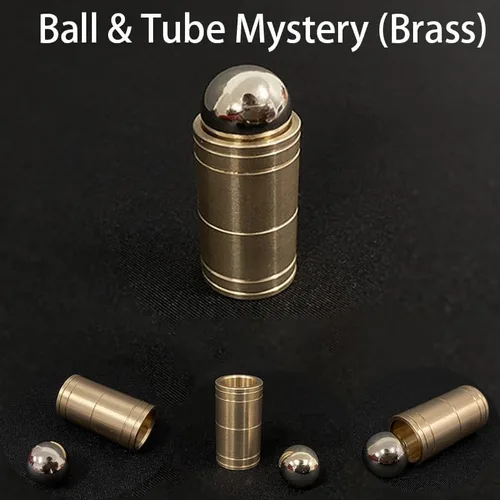 Vista 6 de MOMOMAGE Bola y tubo Misterio Trucos de magia de cerca ilusiones Trucos de truco de accesorios mentalismo mágico latón bola de acero fregadero abajo