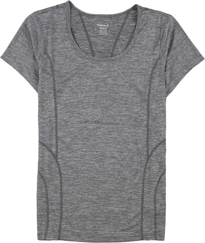 Vista 2 de Reebok Camiseta básica de dos tonos para mujer, color negro, talla M