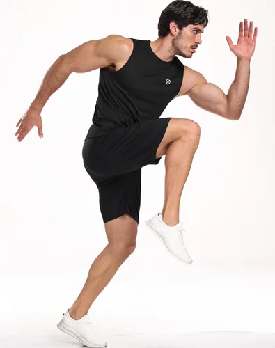 Vista 6 de NELEUS Camiseta sin mangas Dry Fit para hombre 5015 Negro/Negro/Negro