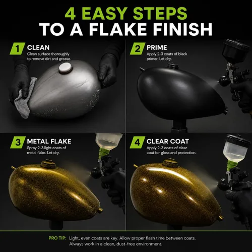 Vista 2 de LiME LiNE Escama de metal automotriz pulverizable para pintura personalizada Paquete de 1