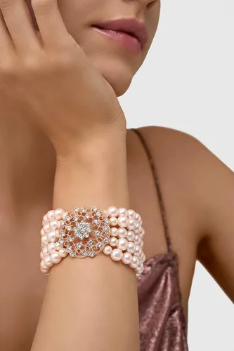Vista 2 de BABEYOND Pulsera de perlas de imitación de la década de 1920, pulsera elástica de perlas de gran Gatsby, accesorios de los años 20, joyería de 5