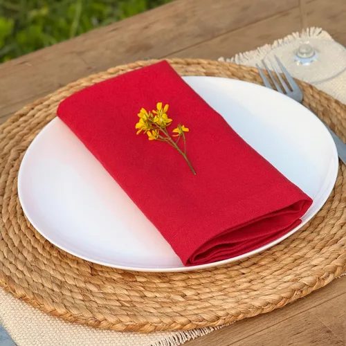 Vista 3 de Hausattire Servilletas reutilizables lavables 100% algodón de 18 x 18 pulgadas para mesa de comedor, hogar, banquete, fiesta, boda, día de la madre