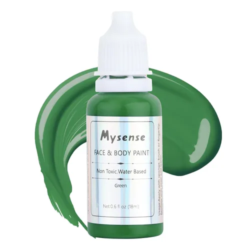 Vista 28 de Mysense Pintura corporal verde de Amazonas, maquillaje de disfraz de Gamora de la bruja Elphaba de Halloween, accesorios de atuendo del día de San