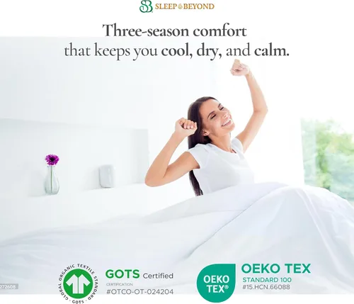 Vista 5 de Natural myComforter - Edredón de lana lavable ligero, súper marfil