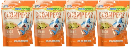 Vista 4 de SeaSnax Chomperz - Chips crujientes de algas, cebolla, 1 onza (paquete de 8)