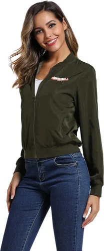 Vista 4 de Sweetbei J Chaqueta cortavientos ligera para mujer, cortavientos