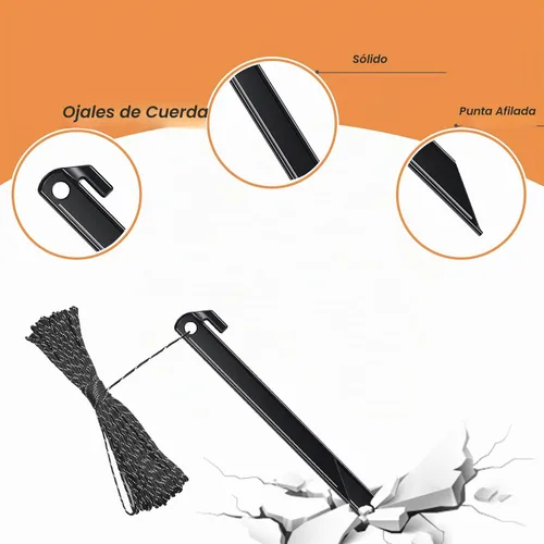 Vista 2 de 16 estacas de plástico resistentes de 12 pulgadas, estacas inflables de repuesto, anclaje de suelo para patio al aire libre para decoraciones