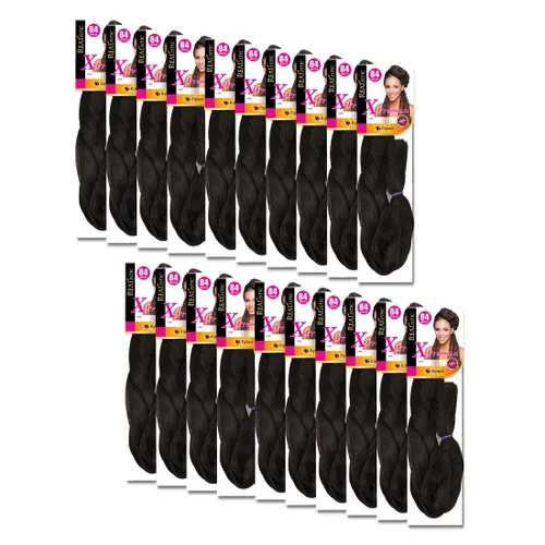 Vista 10 de Realistic Trenza original X-Pression 84 pulgadas 100% Kanekalon (paquete de 3, 1) M-61XPRES84