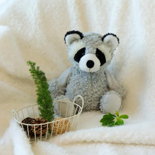 Vista 5 de Apricot Lamb Juguetes de peluche de mapache gris suave de 9 pulgadas