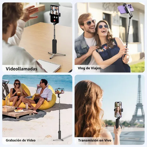 Vista 5 de yAyusi Mini trípode extensible para selfie stick con control remoto, trípode portátil de tamaño de bolsillo para iPhone, pequeño y compacto