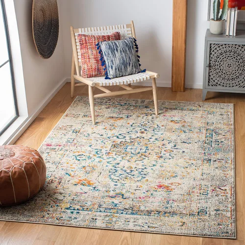 Vista 14 de SAFAVIEH Madison Collection - Alfombra decorativa de 2 pies 2 pulgadas x 4 pies, color verde y turquesa, diseño envejecido, no desprende pelusa