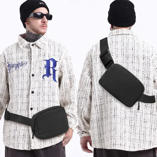 Vista 40 de Riñonera, bolsa para cinturón, correa ajustable ajustable de 40 pulgadas, para mujeres y hombres