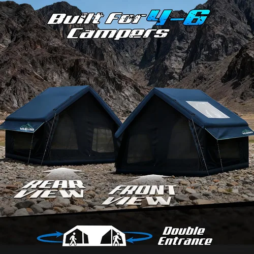 Vista 5 de Inflatable Tent with Skylight, Quick Setup Blow Up Tents with Pump, Hot Tent with Stove Jack, Waterproof Oxford Inflatable House for Camping, Air