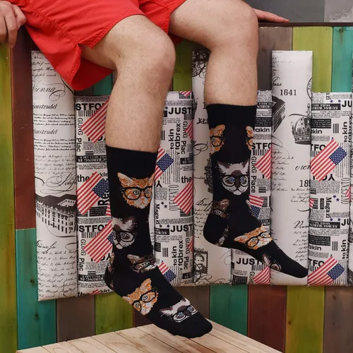 Vista 2 de HSELL Calcetines de vestir para hombre, diseños divertidos y locos, calcetines de algodón con patrón novedoso, regalos divertidos para hombres 12