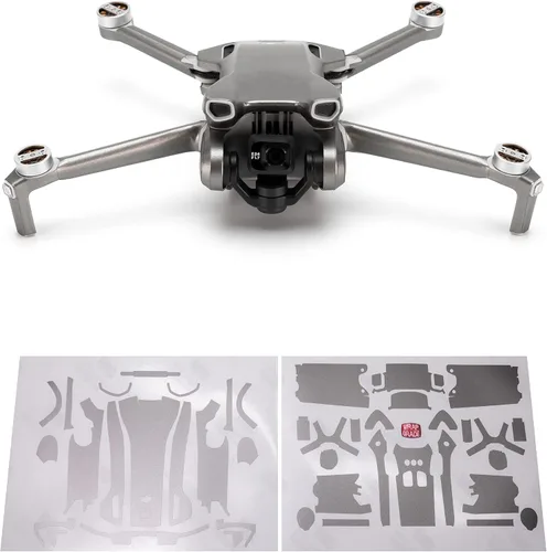 Vista 16 de WRAPGRADE Pegatinas de piel compatibles con DJI Mini 3 Unidad principal (verde militar)