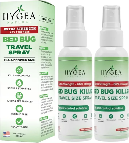 Vista 9 de Hygea Natural Spray de viaje natural extra fuerte para chinches y ácaros, tamaño aprobado por la TSA, apto para niños y mascotas, sin manchas