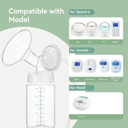 Vista 7 de Botella de almacenamiento de leche materna de 10 onzas, compatible con Momcozy Milk Cooler de 22 onzas y bombas Spectra, botellas de colección