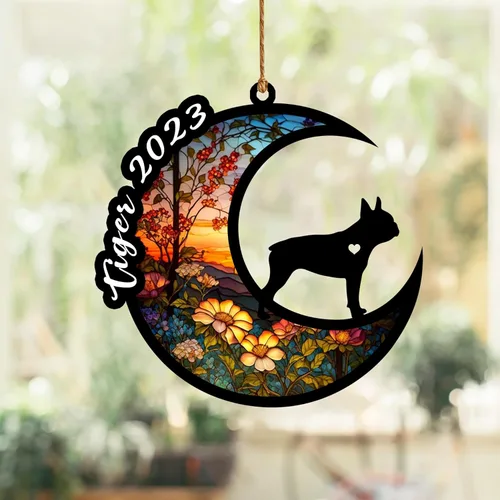 Vista 40 de Atrapasoles conmemorativo para perros, regalo de condolencia de perro de la pérdida del bulldog americano, regalos conmemorativos para los amantes