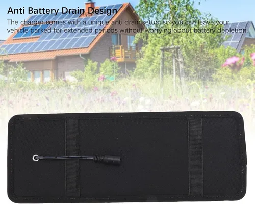 Vista 9 de Fafeicy Portable Solar Car Battery Charger, with Polycrystalline Panel and Intelligent Charging Technology, for RVs and Boats High Efficiency 6W ABS