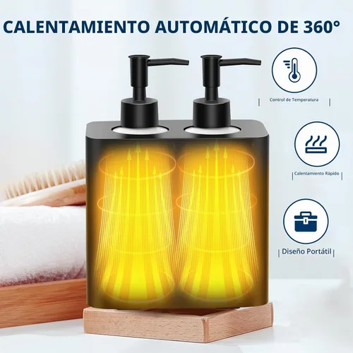 Vista 3 de Yofuly Máquina calentada con dispensador de doble loción con botellas de Negro