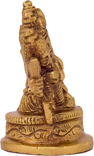 Vista 4 de GURU JEE™ Estatua de latón Panchmukhi Lord Ganesha Idol 5 Caras Ganesh Ji Cinco cabezas Ganpati Bappa Murti para regalos Puja Mandir Temple Showpiece