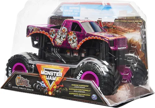 Vista 4 de Monster Jam - Camión monstruo oficial de Calavera, vehículo de colección fundido a presión, escala 1:24, juguetes para niños de 3 años en adelante