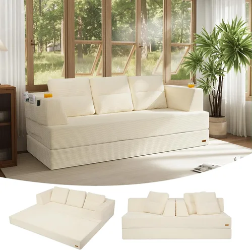 Vista 10 de COMAX - Sofá cama futón, sofá cama convertible, sofás plegables sin hueso