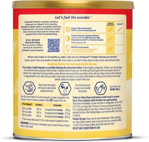 Vista 10 de Enfamil Fórmula infantil, fórmula para bebés a base de leche, 21.1 onzas