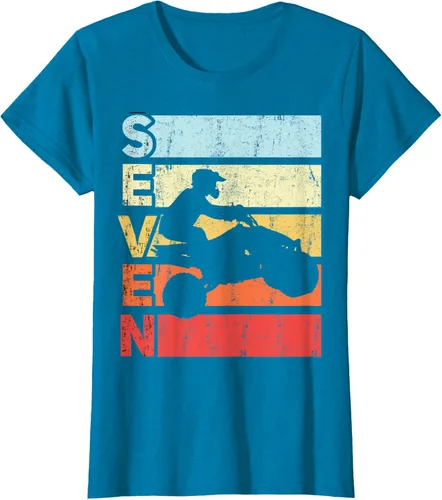 Vista 81 de ATV 7th Birthday Party ATV 4 Wheeler - Camiseta de cumpleaños temática cuádruple Negro